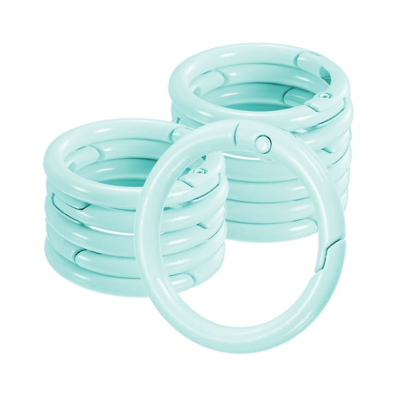 Uxcell 12-Pack Metal Spring O Rings, 1" Zinc Alloy Spring Keyring Buckle Round Handbag Snap Clip Trigger Buckle Chain Rings [Aquamarine Blue]