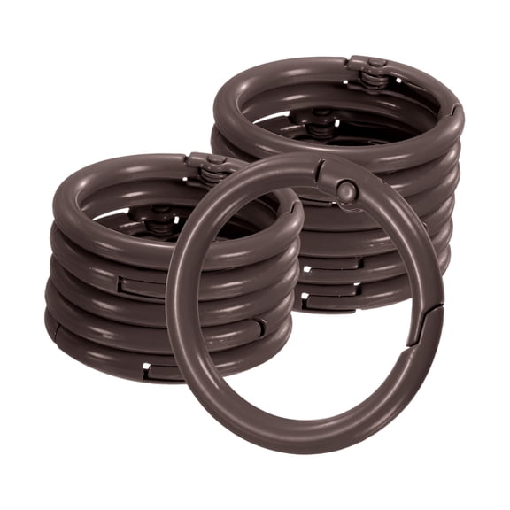 Uxcell 12-Pack Metal Spring O Rings, 1" Zinc Alloy Spring Keyring Buckle Round Handbag Snap Clip Trigger Buckle Chain Rings [Brown]