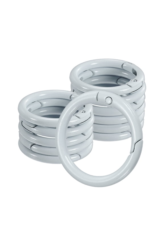 12-Pack Metal Spring O Rings, 1" Zinc Alloy Spring Keyring Buckle for Keychains Round Trigger Buckle Chain Rings [Gray]