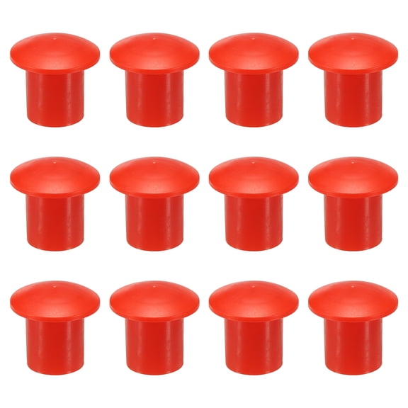 Uxcell 12 Pack Mushroom Rebar End Caps, Plastic Rebar Safety Cap Fit 0.31-0.71 Inch for Building Construction Protection Stakes, Gardening Pile, Home Fencing, Red