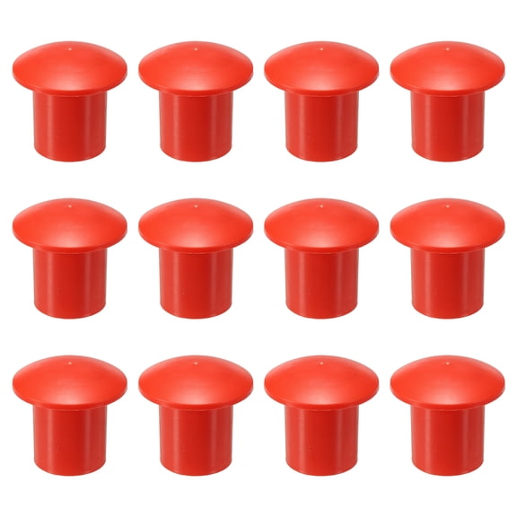 Uxcell 12 Pack Mushroom Rebar End Caps, Plastic Rebar Safety Cap Fit 0.79-1.26 Inch for Building Construction Protection Stakes, Gardening Pile, Home Fencing, Red