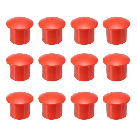 Uxcell 12 Pack Mushroom Rebar End Caps, Plastic Rebar Safety Cap Fit 1.26-1.57 Inch for Building Construction Protection Stakes, Gardening Pile, Home Fencing, Red
