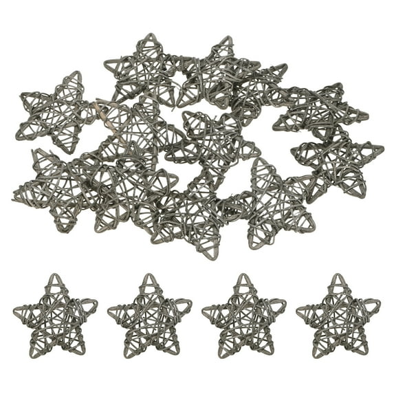 Uxcell 12-Pack Pentagram Wicker Rattan Balls 65mm/2.6 Inch Decorative Rattan Balls for Christmas Weddings Thanksgiving Light Gray