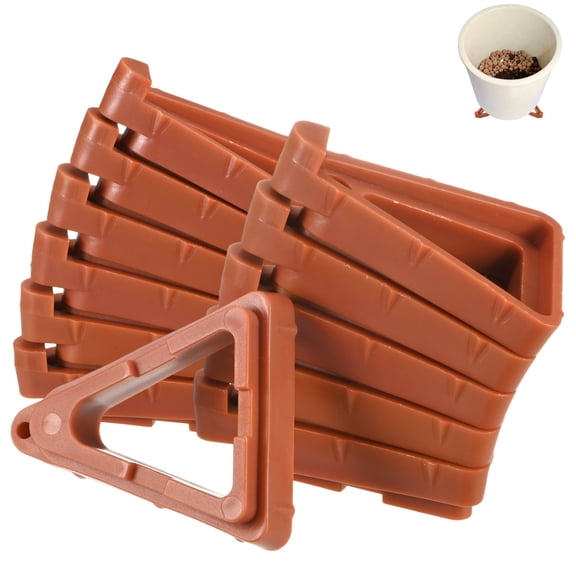 Uxcell 12-Pack Plant Pot Feet for Outdoor Planters, 2.8 x 2.2 in Plastic Invisible Flower Pot Risers Toes for Indoor [Brown]