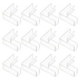 thumbnail image 1 of Uxcell 12 Pack Plastic Glass Connector, Suitable for 10mm Thick L Shaped Glass to Glass Clamp, Fixing Bracket Rimless Clip Holder for Aquarium Fish Tank Display Shelves, Transparent, 1 of 6