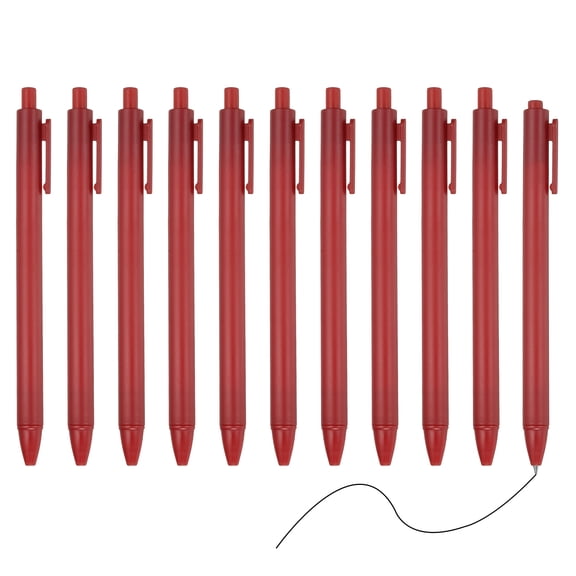 Uxcell 12 Pack Retractable Ballpoint Gel Pens, 0.5mm Fine Point Black Ink Retro Color Smooth Writing Cute Pens for Office Home Supplies Journaling Notebook, Red