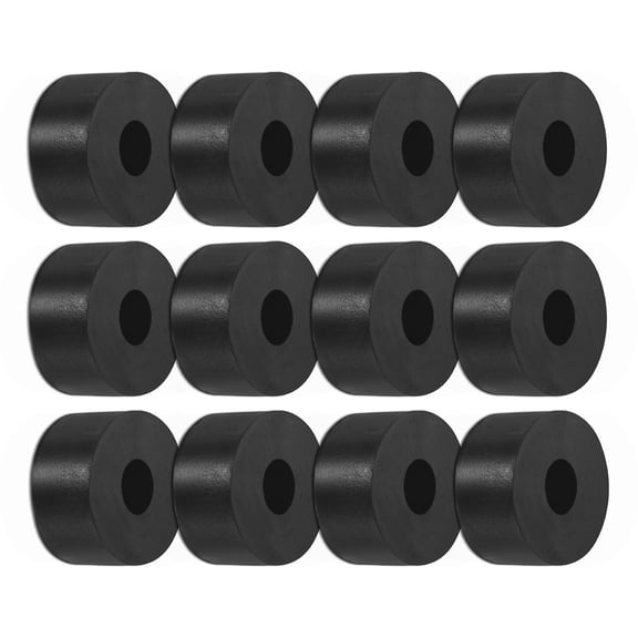Uxcell 12-Pack Rubber Isolation Washers, 0.8" OD 0.2" ID 0.4" Thick for Home and Car Accessories, Black