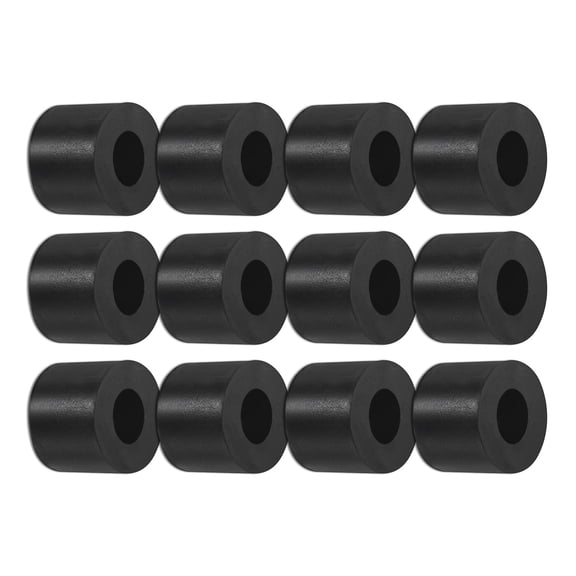 Uxcell 12-Pack Rubber Isolation Washers, 0.8" OD 0.4" ID 0.6" Thick for Home and Car Accessories, Black