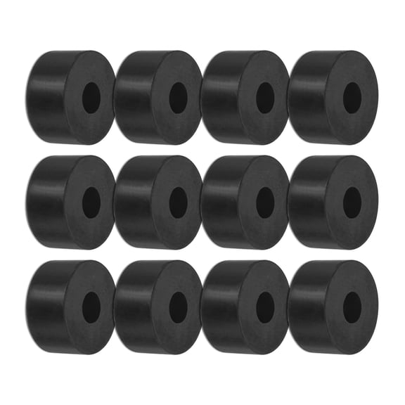 Uxcell 12-Pack Rubber Isolation Washers, 1.2" OD 0.4" ID 0.6" Thick for Home and Car Accessories, Black