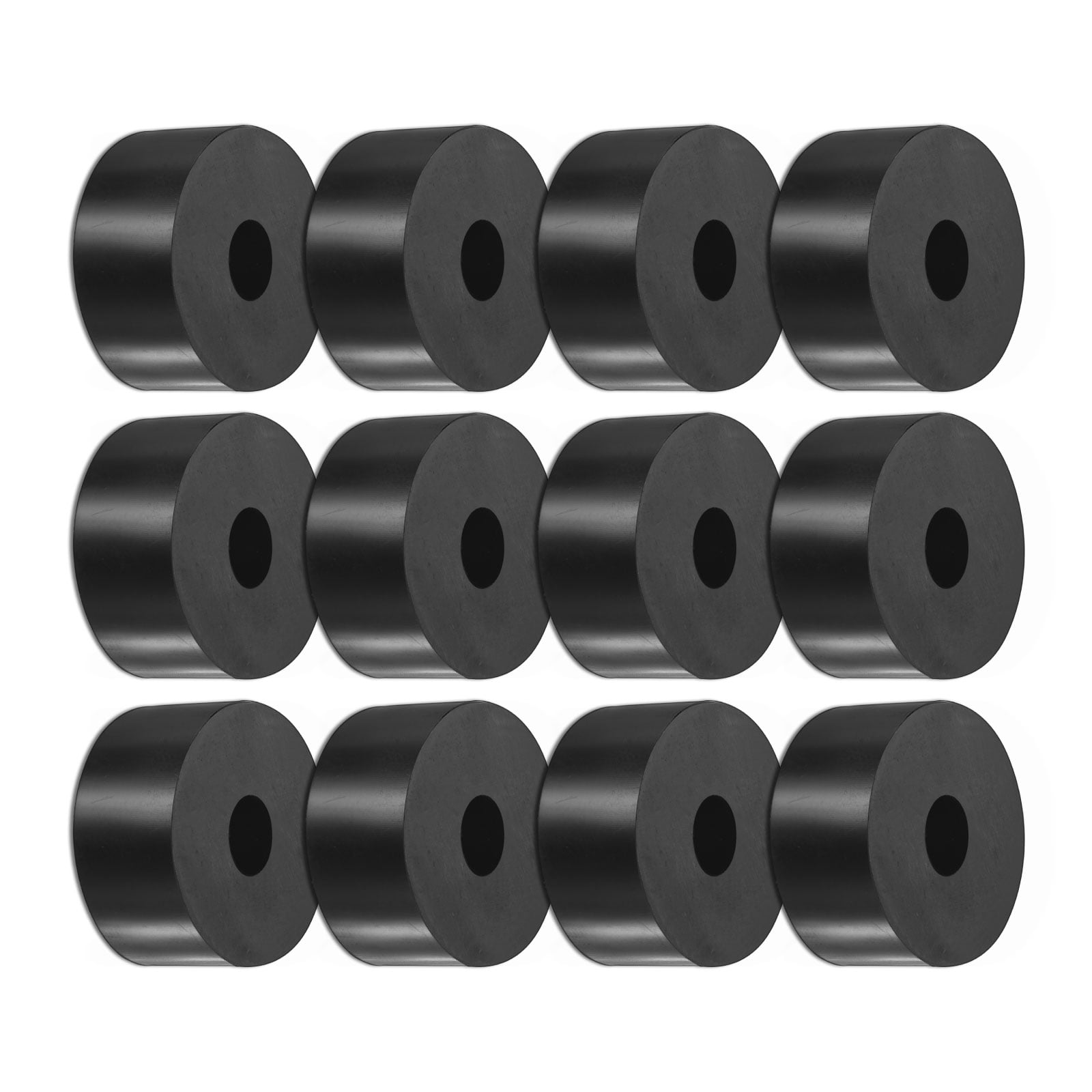 Uxcell 12-Pack Rubber Isolation Washers, 1.6" OD 0.5" ID 0.8" Thick for Home and Car Accessories, Black