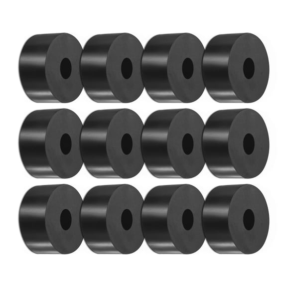 Uxcell 12-Pack Rubber Isolation Washers, 1.6" OD 0.5" ID 0.8" Thick for Home and Car Accessories, Black