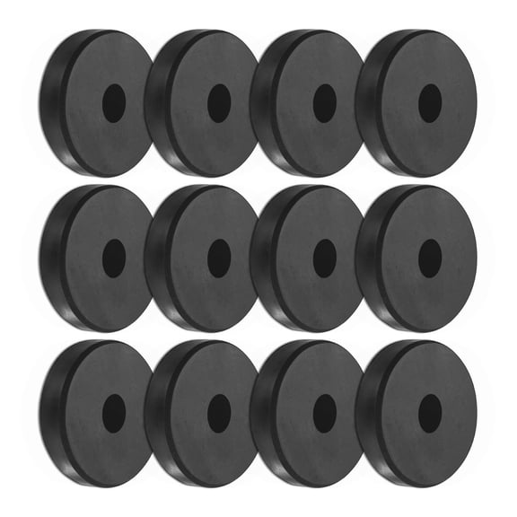 Uxcell 12-Pack Rubber Isolation Washers, 2" OD 0.5" ID 0.4" Thick for Home and Car Accessories, Black