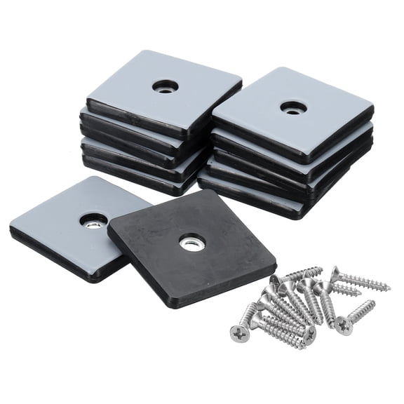 Uxcell 12 Pack Screw on Furniture Sliders, 1.97"(50mm) Square Furniture Glides Sliders, Chair Leg Sliders Floor Protectors Pads, Furniture Pads with Screws for Chairs, Cabinets, Light Blue