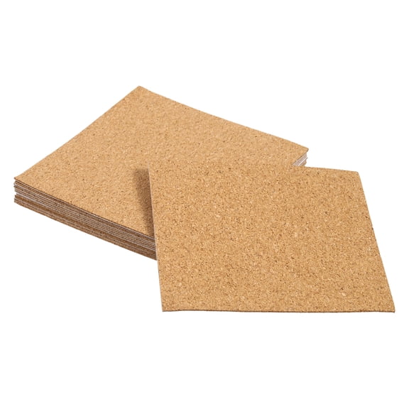 Uxcell 12 Pack Self-Adhesive Cork, 4" x 4" x 1" Squares Cork Mats Cork Backing Sheets