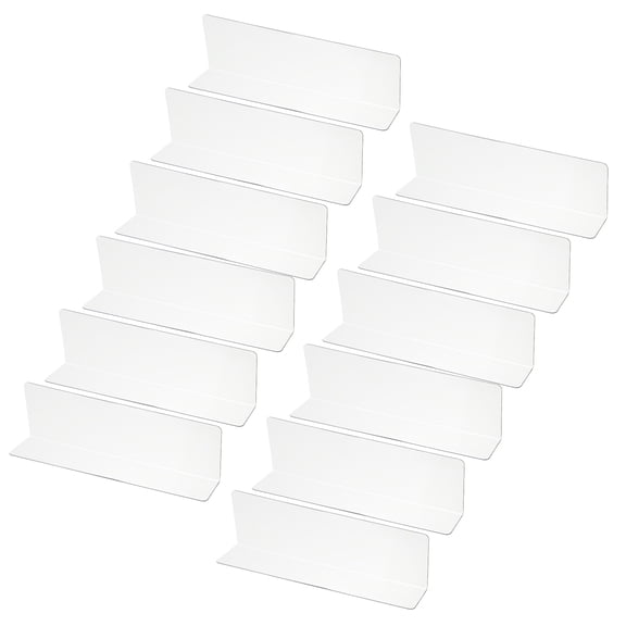 Uxcell 12 Pack Shelf Dividers for Closet Organization, 7.9x1.18x2.4" Acrylic Closets Separator Kitchen Cabinet Shelves Under Bed Blocker for Bedroom Kitchen Office, Clear