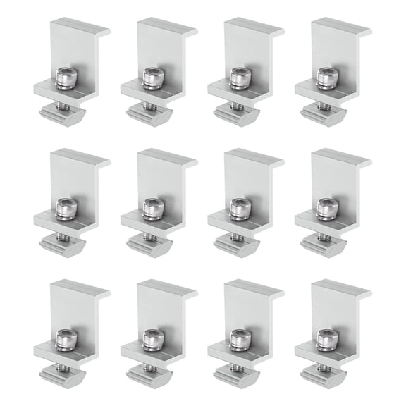 Uxcell 12-Pack Solar Panel Mounting 40mm Z Clip Lightweight Corrosion-free Aluminum Anodized Solar End Clamp White