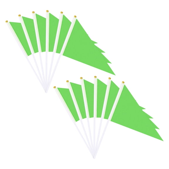 Uxcell 12-Pack Solid Color Blank Hand Held Plain Flags, 5x8 Inch Polyester Rectangular Mini Sublimation Flag [Green]
