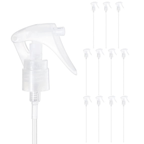 Uxcell 12-Pack Spray Bottle Nozzles Replacement, Plastic Mini Trigger Spray Nozzle Head with Tube [Transparent, Head Only]