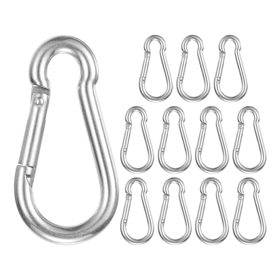 Uxcell 12-Pack Spring Snap Hooks, M6 Stainless Steel 2.38 Inch Quick Link Snap Hooks for Keychain Clip