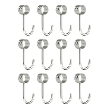 Uxcell 12 Pack Stainless Steel 19mm Inner Dia Pipe Rod Hooks Coat Hook, Silver