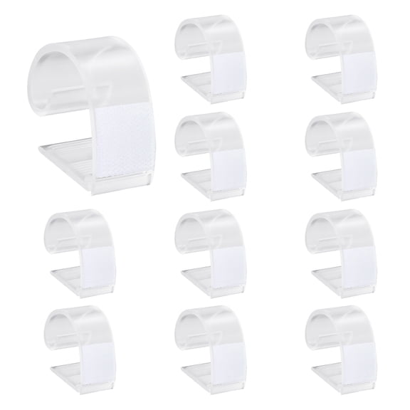 Uxcell 12 Pack Table Skirting Clips, Plastic Tablecloth Clips Windproof Table Skirt Holder Clip with Hook and Loop 2.36" x 1.77" for Picnic Wedding Camping Dining Tables, Clear
