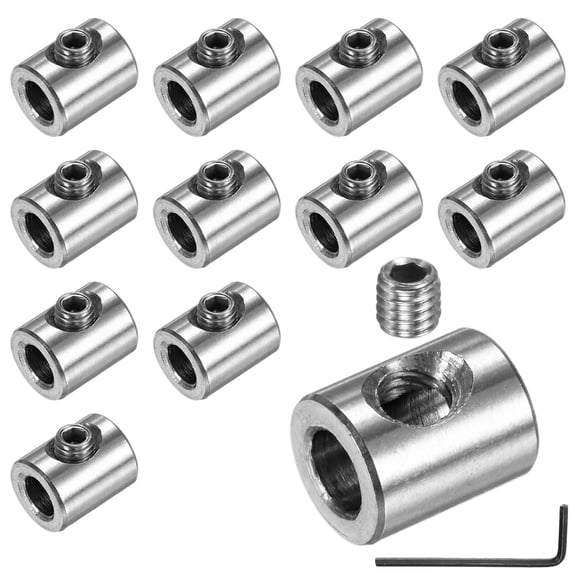 Uxcell 12-Pack Wire Rope Cable Clamp, 5mm Hole 304 Stainless Steel Single Holes Lock Clip with Hexagon Screws Spanner