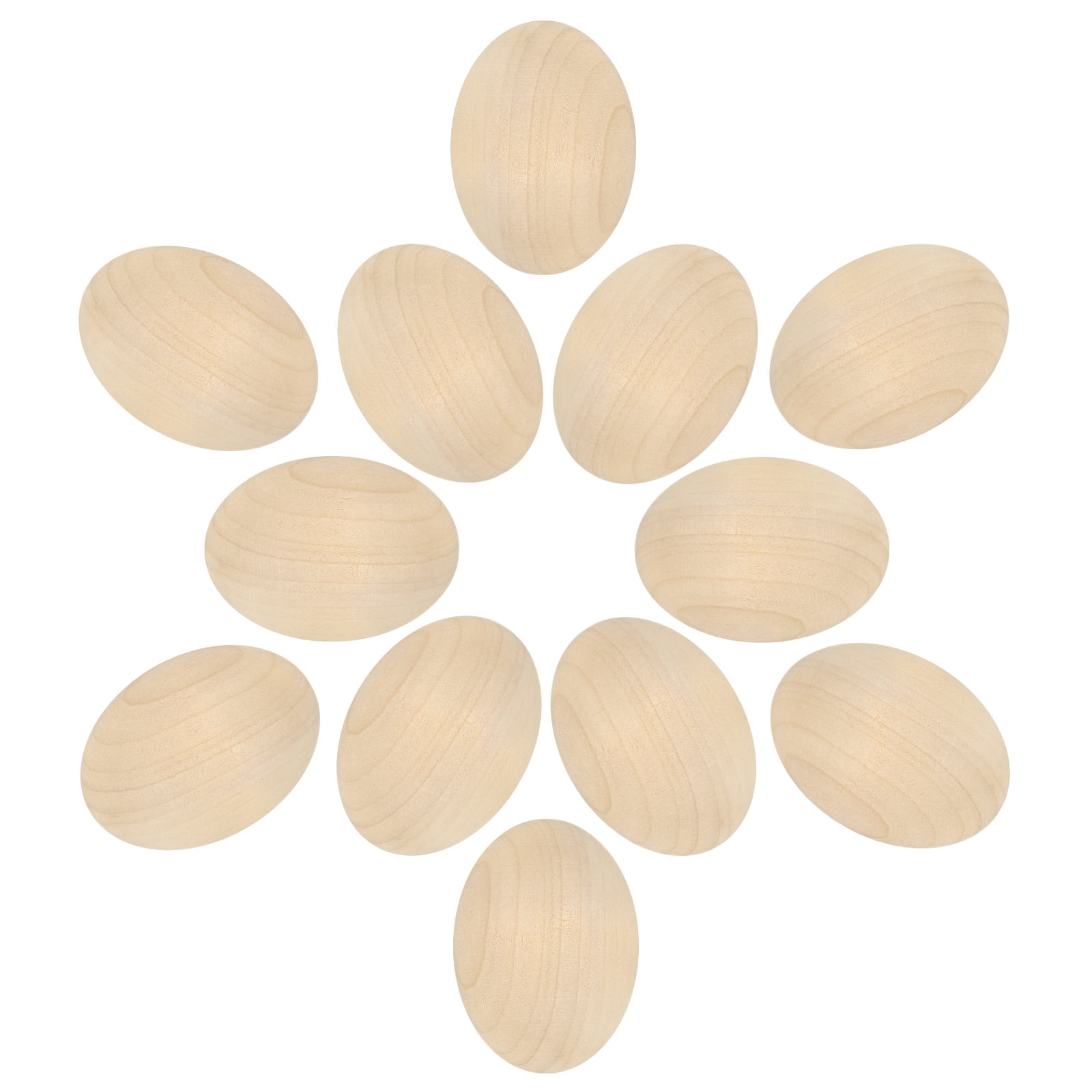 Uxcell 12-Pack Wooden Fake Eggs, 2.4 Inch Quality Wooden Easter Eggs DIY Painting Solid Egg for DIY [Wooden]