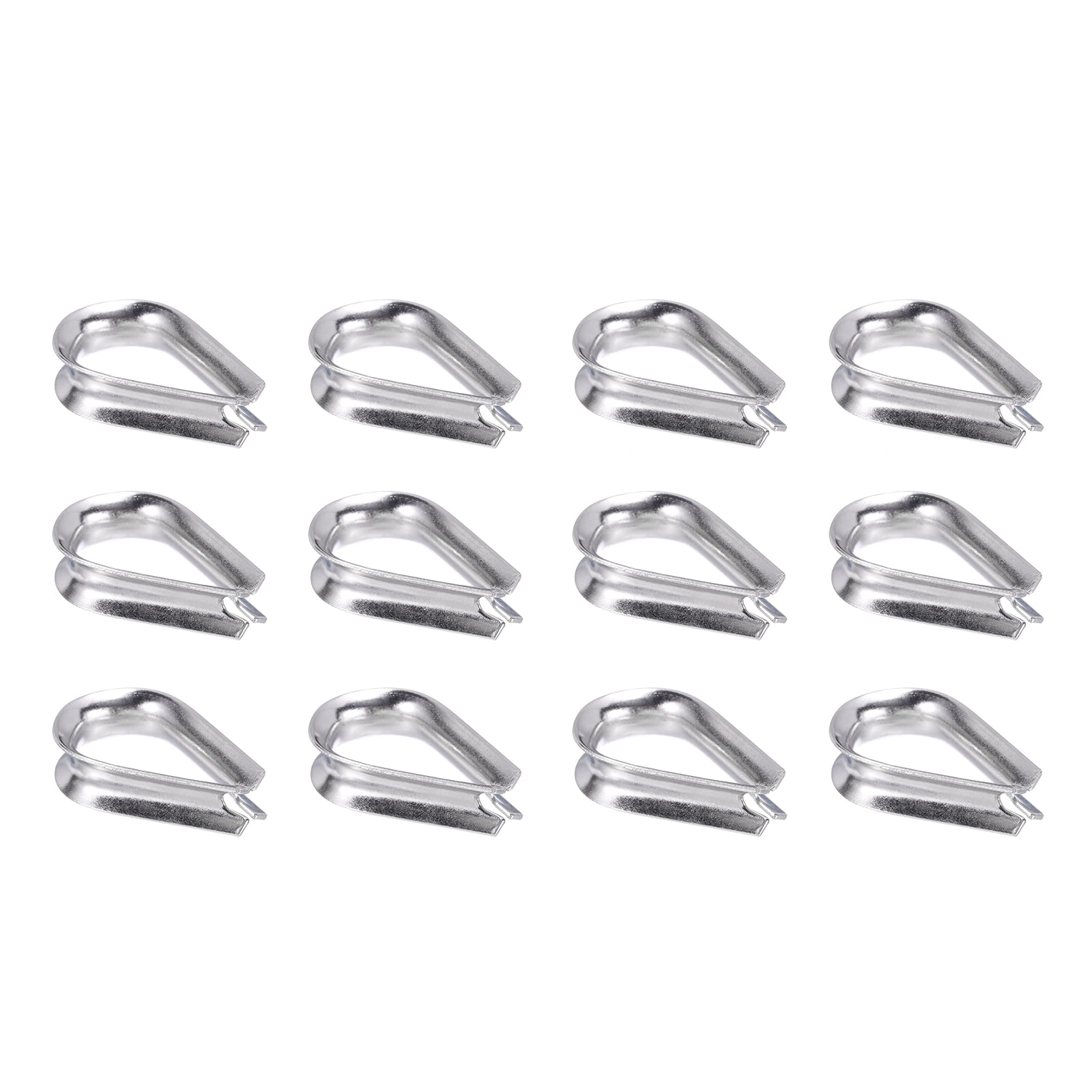 12-Pack A4/T316 Stainless Steel Wire Rope Thimbles - 3mm Size, Marine Grade