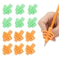 thumbnail image 1 of Uxcell 12 Pcs 2 Fingers Handwriting Pencil Grippers, Green, Orange, 1 of 6