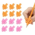 thumbnail image 1 of Uxcell 12 Pcs 2 Fingers Handwriting Pencil Grippers, Pink, Orange, 1 of 6