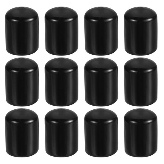 Uxcell Round Rubber End Caps Flexible Rubber Screw Covers for Metal Tube 3/4" 12pcs