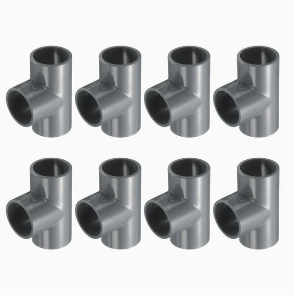 Uxcell 8Pcs 3/4" Tee 3 Way Pipe Fittings Connector, Furniture Build Grade Corner Fitting Elbow Fittings for DIY Shelf Garden Support Structure Tent Connection, Grey