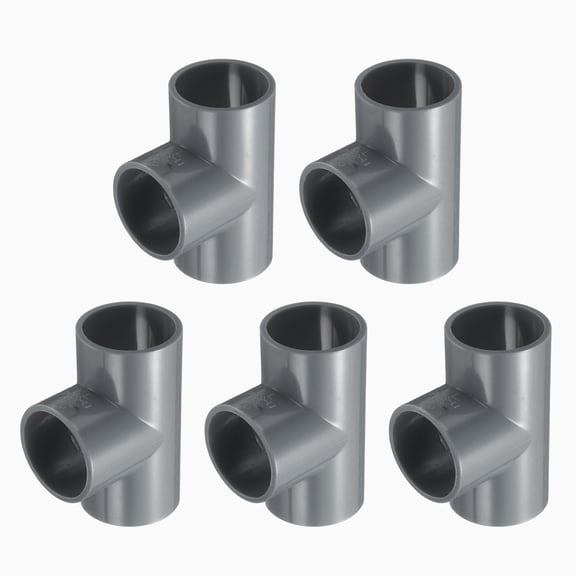 Uxcell 5Pcs 1" Tee 3 Way Pipe Fittings Connector, Furniture Build Grade Corner Fitting Elbow Fittings for DIY Shelf Garden Support Structure Tent Connection, Grey