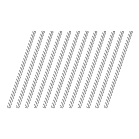 Uxcell 12 Pcs 304 Stainless Steel Round Rod, 1/8"(3mm) Diameter, 3"(75mm) Length Metal Solid Shaft Rods, Steel Stick Lathe Bar Stock for Crafts DIY Models Plane Ship Cars