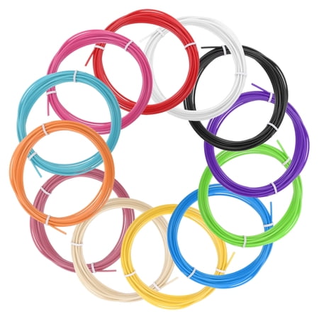 Uxcell 12 Pcs 3D Pen Filament, 1.75mm Dia 16.4ft Length PLA 3D Printing Pen Filament Refills for 1.75mm 3D Printing Pen, 12 Colors