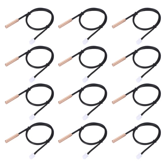 Uxcell 12 Pcs 5K 15.7 Inch 3950 Copper Temperature Sensor Probe for Air Conditioner