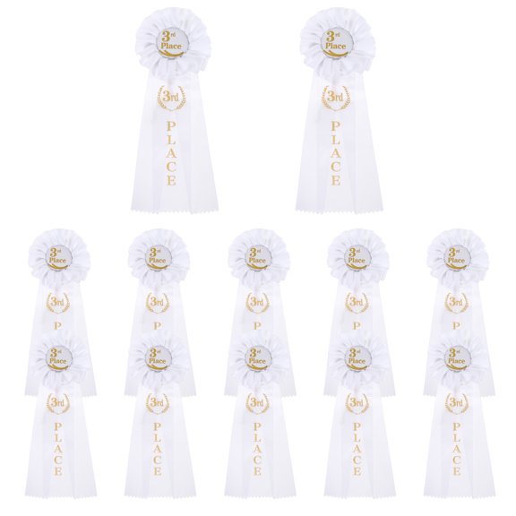 Uxcell 12 Pcs Award Ribbons, 3rd Place Winner Recognition Ribbon for Competition Sports Event, White