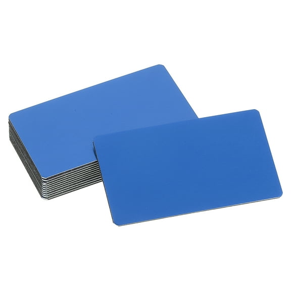 Uxcell 12 Pcs Blank Name Plates, 2.8 x 1.6" Engraved Metal Name Plate Laser Strong Adhesive Nameplate Anodized Aluminum Custom Blank Plates for Signs DIY Crafts, Blue