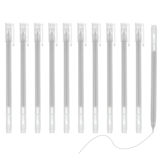 Uxcell 12 Pcs Colored Gel Pens, 0.5mm Fine Point Pastel Gel Pens High Light Ink for DIY Projects Painting Journaling Notebook Black Paper Drawing, 15cm Length Silver Ink