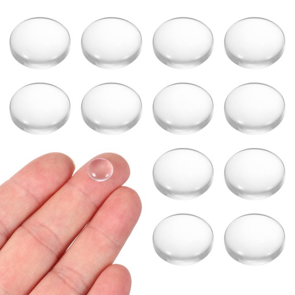 Uxcell 12 Pcs Convex Lens, 10mm OD 12mm Focal Length Magnifier Lens Optical Lenses Borosilicate Magnifying Glass Flat Convex for DIY Crafts Office Home Science LED Spotlights Flashlights