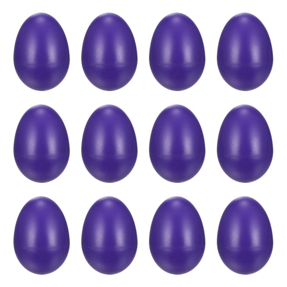 Uxcell 12 Pcs Egg Shakers, Plastic Musical Eggs Maracas Hand Percussion Instruments for DIY Painting Music Learning Easter Party Performance, Purple