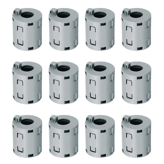 Uxcell 12Pcs Ferrite Filter Ring Core RFI EMI Noise Suppression Cable Clip ID 13mm 0.51 inch with Ears for Electronic Devices Industry Grey