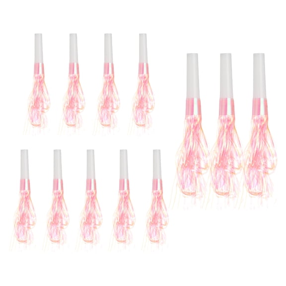 Uxcell 12 Pcs Fringed Noise Makers, Metallic Fringe Party Blowers Party Favors for Sports Events Birthday Parties Graduation Ceremonies Christmas New Year Gift Decorations, Flash Pink