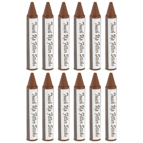 Uxcell 12 Pcs Furniture Markers Touch Up Wax Wood Filler Sticks Repair Crayons, Cherry