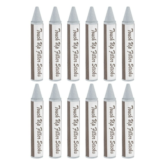 Uxcell 12 Pcs Furniture Markers Touch Up Wax Wood Filler Sticks Repair Crayons, Grey