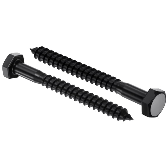 Uxcell 12 Pcs Hex Head Lag Screws - 1/4"x2-1/2" Stainless Steel 18-8 (304) Lag Bolts Hexagon Head Heavy Duty Wood Screws for Wood, Decks, Fences, Furniture, Black