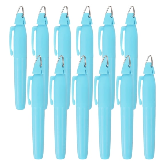 Uxcell 12 Pcs Highlighters Set, Chisel Tips Dry-Quickly Bible Highlighter Markers with Triangle Hook No Ink Bleeding for Notes Journaling Pain Office Supplies, Blue