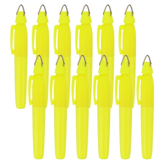 Uxcell 12 Pcs Highlighters Set, Chisel Tips Dry-Quickly Bible Highlighter Markers with Triangle Hook No Ink Bleeding for Notes Journaling Pain Office Supplies, Fluorescent Yellow