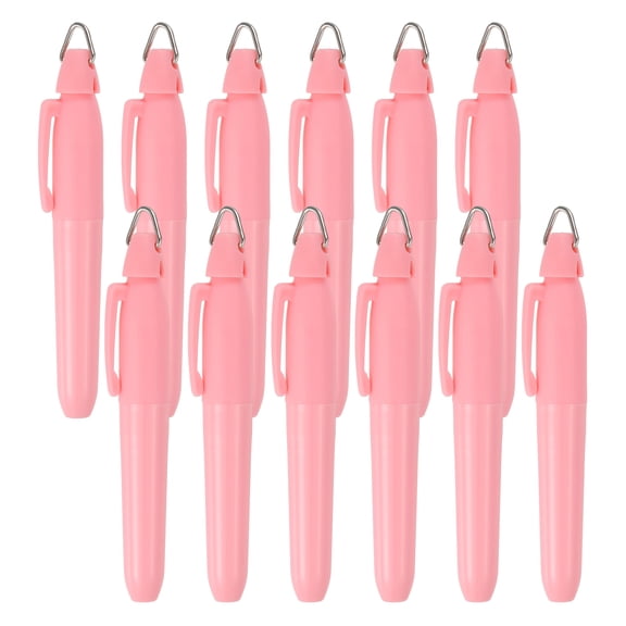 Uxcell 12 Pcs Highlighters Set, Chisel Tips Dry-Quickly Bible Highlighter Markers with Triangle Hook No Ink Bleeding for Notes Journaling Pain Office Supplies, Pink