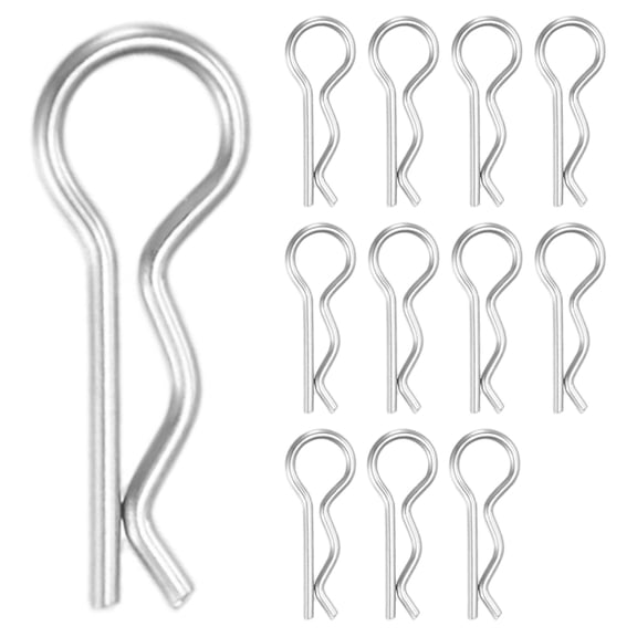 Uxcell 12 Pcs Hitch Pin, M1.2 x 20mm Stainless Steel Trailer Hitch Pin Clips R Clips Cotter Pins for Tractor/Lawn Mower